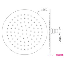 Colby 250mm Round Super Slim Shower Head